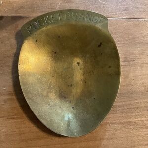 Pre-owned Vintage Solid Brass Pocket Change Dish Coin Tray Holder Acorn Shape